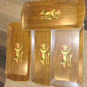 Vintage 50's Hasko Lap Trays set of 4